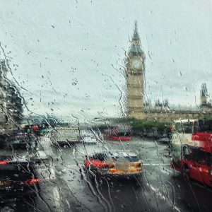 London in the rain